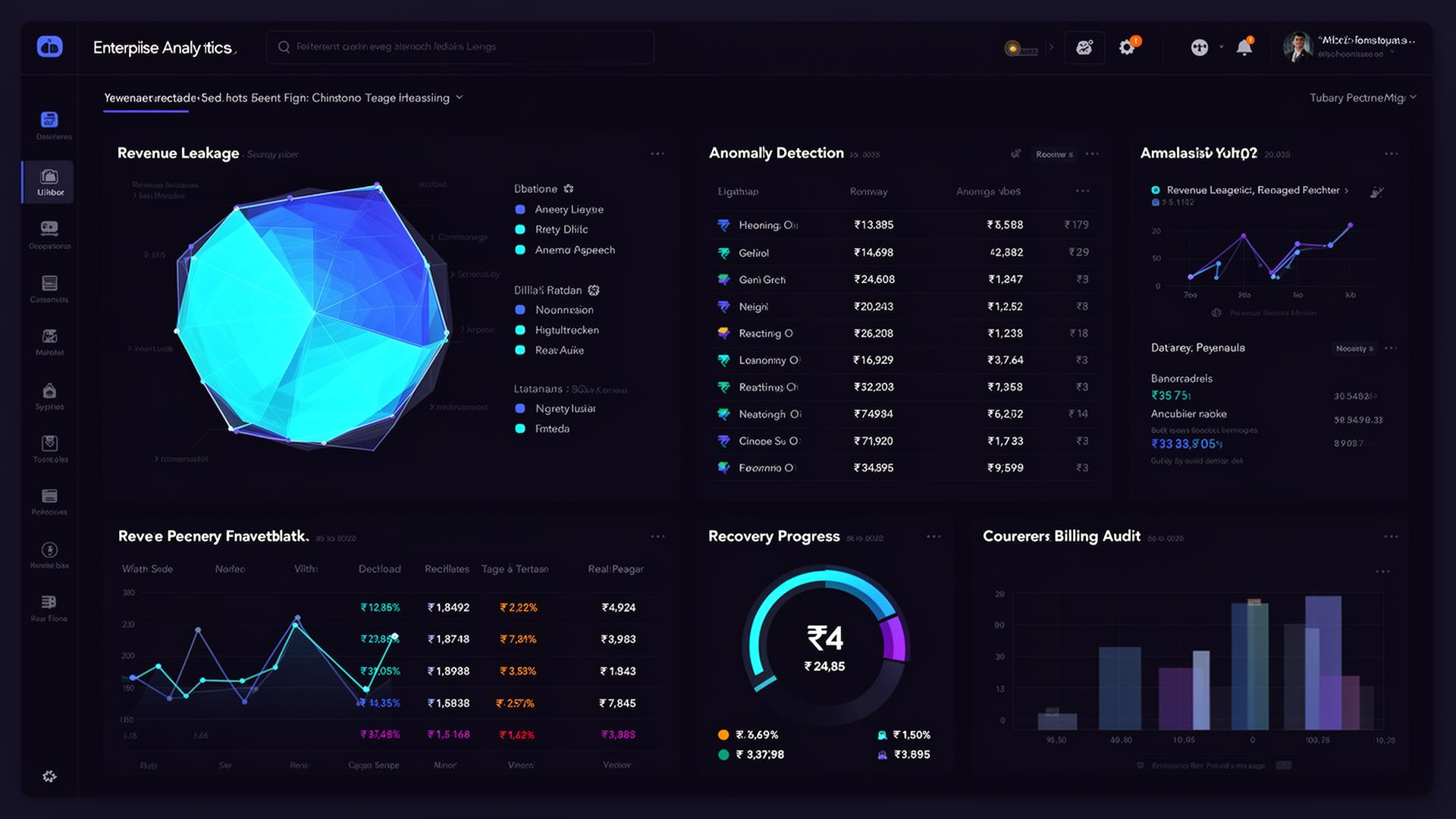 ThirdNetra revenue leakage intelligence dashboard
